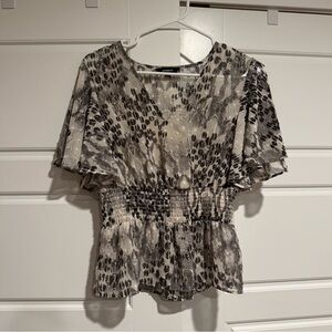 Express Black and White Blouse